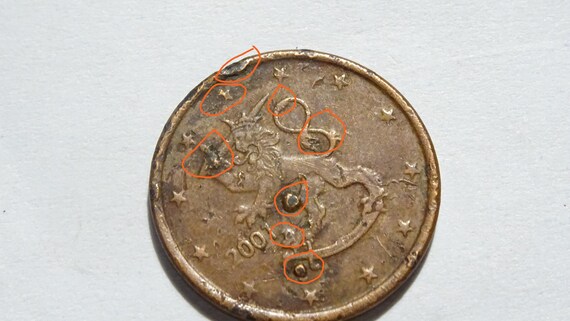 希少硬貨[フィンランド] 1centユーロ硬貨x50枚の筒1本 希少な2001年フィンランド5セントユーロ硬貨 - 鋳造エラー