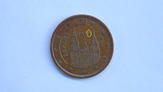 希少な1999年スペイン5ユーロセント硬貨 - サンティアゴ・デ