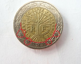 フランス 2ユーロ – 2000年 木とモットー Liberte Egalite Fraternite