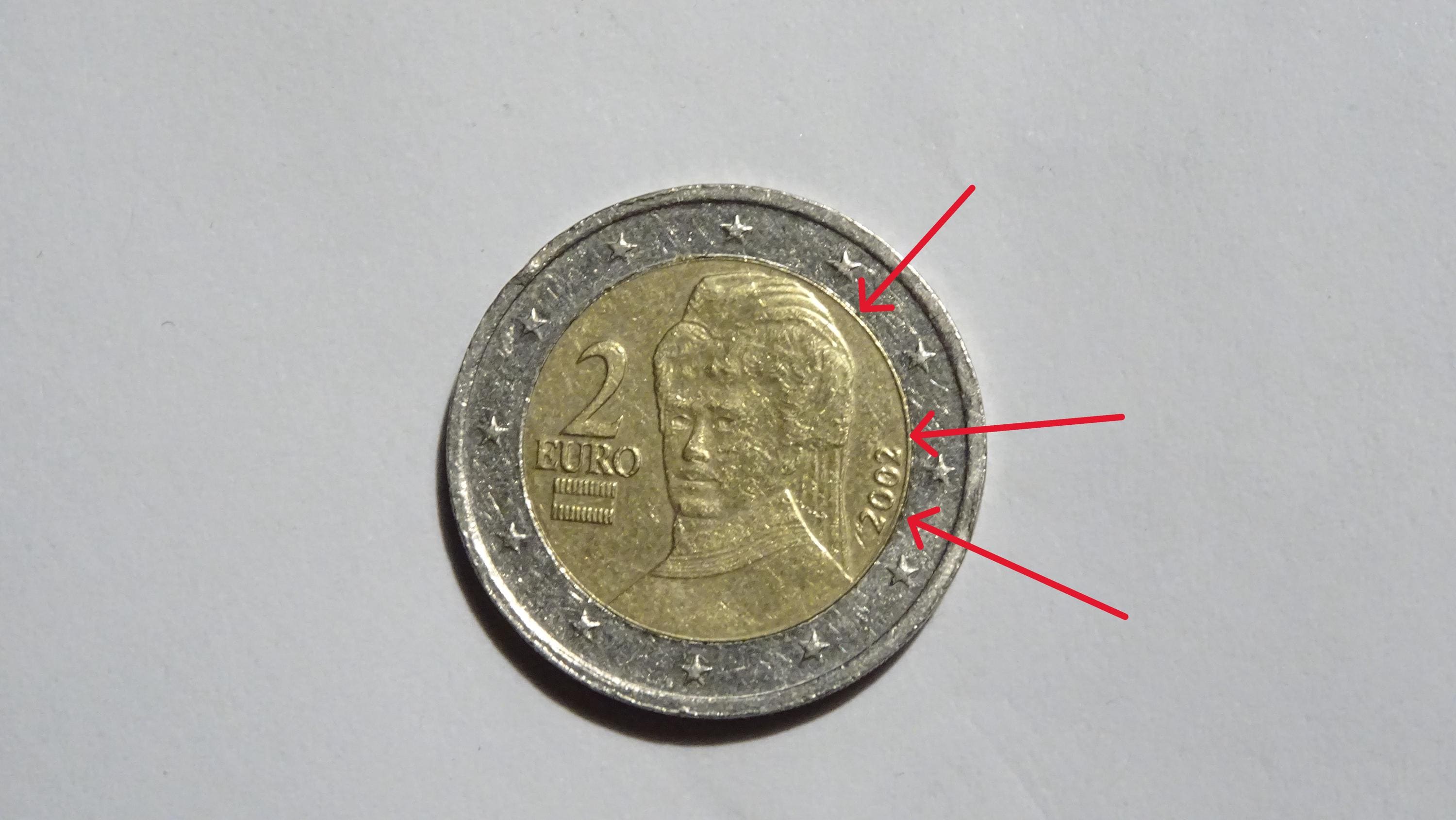 希少な2ユーロ硬貨 2002年 オーストリア造幣局のミス - Etsy 日本