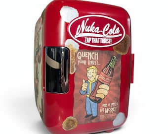 Nuka Cola Mini Fridge Cooler | Vault Tec Gaming Mini Refrigerator | Gamer Room Decor B