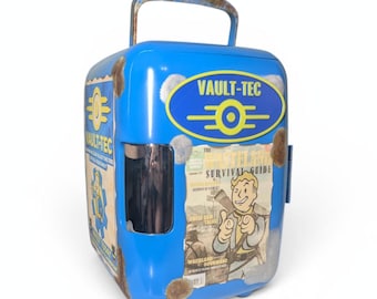 Vault Tec Mini Fridge Cooler | Nuka Cola Gaming Mini Refrigerator | Gamer Room Decor