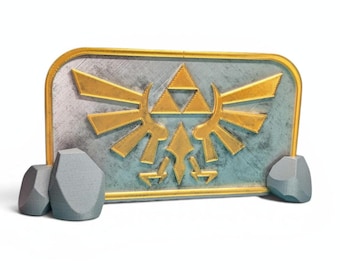 Hylian Shield BOTW TOTK Inspired Switch 2 Dock | Gaming Console Stand | Fantasy Game Inspired Decor