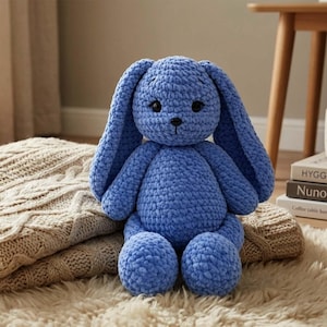 Patrón de conejito de ganchillo en PDF - Tutorial de peluche de conejo amigurumi - Regalo infantil DIY - Ganchillo fácil para principiantes