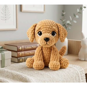 Golden Retriever Crochet Pattern PDF, Amigurumi Puppy Digital Tutorial, Dog Plushie DIY Gift