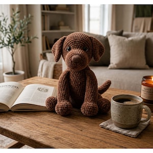 Crochet Labrador Retriever Pattern PDF - Chocolate Lab Amigurumi Dog - Puppy Plush Tutorial - Instant Download