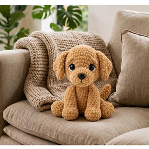 Golden Retriever Crochet Pattern PDF, Amigurumi Puppy Digital Tutorial, Dog Plushie DIY Gift