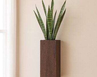 Jardinière Murale En Bois Suspendue – Support Plantes Fleurs Artificielles, Style Rustique - 3