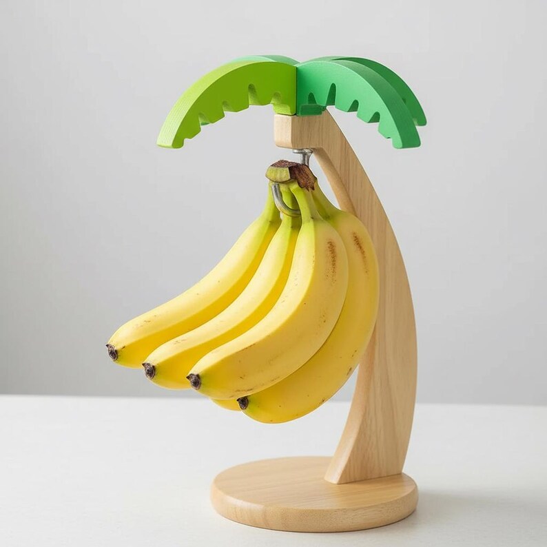 Palm Tree Wooden Banana Holder – Tropical Kitchen Organizer - Etsy