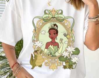 Tiana Princesa Espejo Coqueta Lazo PNG, Camiseta de La Princesa y el Sapo (Descarga digital)