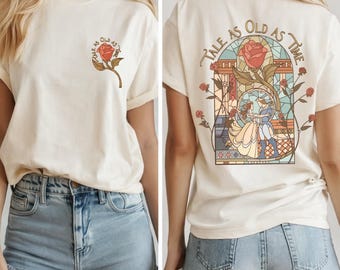 Retro Tale as Old as Time Princess PNG, Retro Beauty and the Beast T-shirt, Belle Beauty Princess Tees, Disney 2026 Shirt