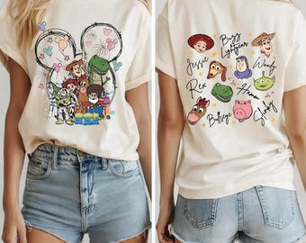 Disney Toy Story PNG, camiseta con la firma de Woody, Jessie y Buzz Lightyear, sudadera Disneyland Family Trip 2026, camiseta infantil de WDW