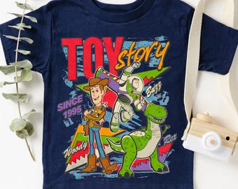 Toy Story Woody Buzz Rex Retro PNG (Digital Download)