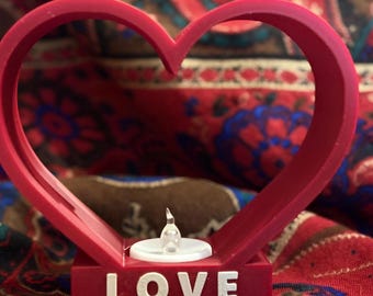 Heart Love Tea Light Holder | Valentine's Day LED Decor