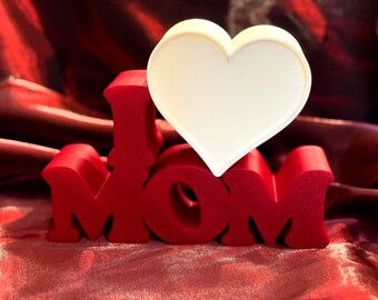 I Love Mom Photo Sign | Mother’s Day Gift | Mom Keepsake Decor | Love Mom Shelf Sign | Gift for Mom