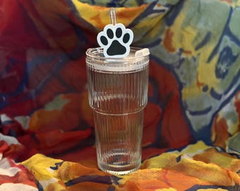Paw Print Straw Charm | Dog Lover Cup Accessory | Pet Lover Gift | Tumbler Straw Topper