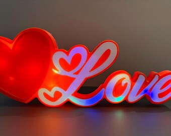 Love Light Sign with Photo Holder | LED Love Decor | Valentine Gift | Romantic Shelf or Desk Decor
