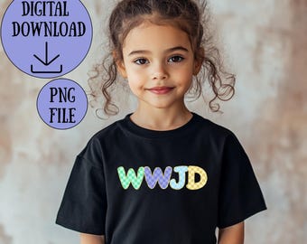 WWJD Checkered PNG | Retro Christian Shirt Design (Digital Download)