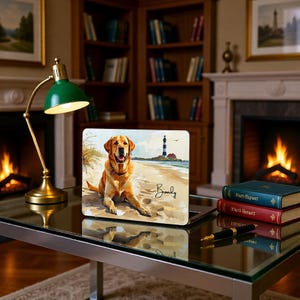MacBook Case Yellow Lab Lover Beach Scene Gift Computer Shell Personalized Dorm Accessories Campus Gear Apple User Mac Owner Present