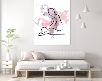 Massage Printable Wall Art | Minimalist Line Drawing Spa Decor | Wellness Digital Download