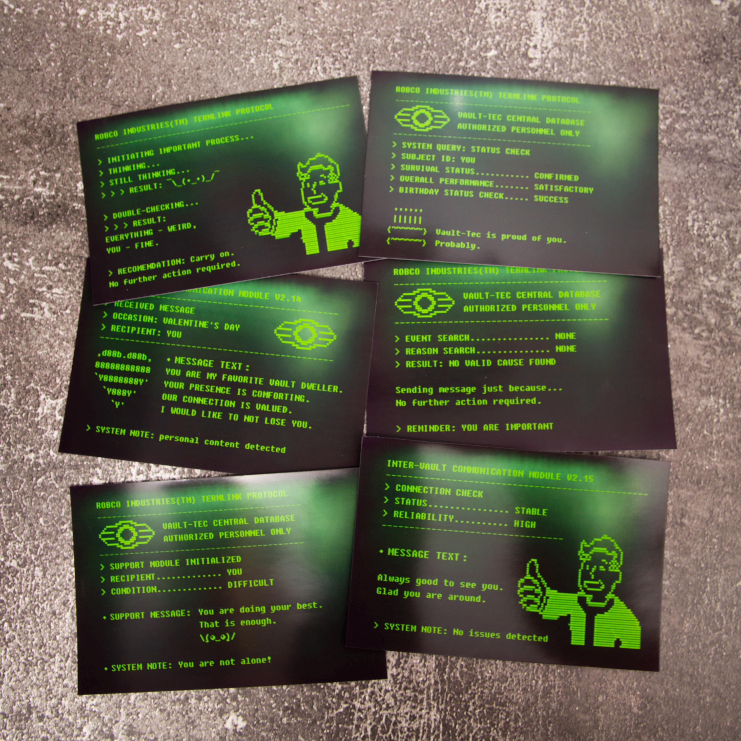 Fallout Computer Terminal Letters Fallout Terminal Style Postcards | Retro Computer Screen Art Prints ...