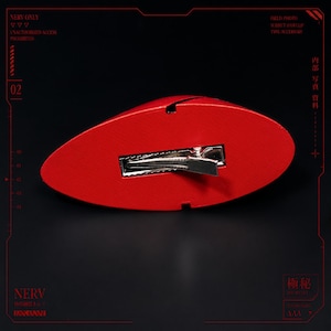 Asuka Langley and Rei Ayanami Hair Clip Interface Headset Set inspired by Neon Genesis Evangelion. Fan-made 3D printed cosplay prop accessories with glossy red and white finish, detailed black panel lines, and durable metal hair clips. Perfect for Evangelion cosplay, anime conventions, photoshoots, costume accessories, display collections, fan gifts, and collectors. Unofficial handmade accessory inspired by the iconic anime series.