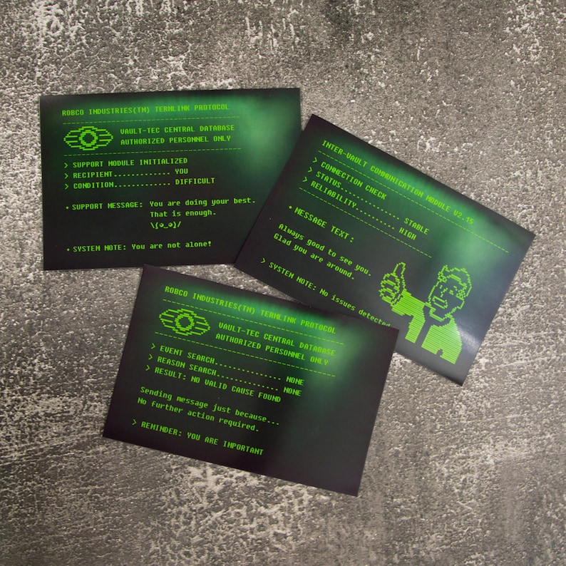Fallout Computer Terminal Letters Fallout Terminal Style Postcards | Retro Computer Screen Art Prints ...