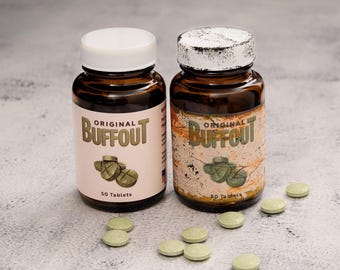Fallout Buffout Glass Bottle Prop Replica | Handmade Medicine Container | Wasteland Cosplay Collectible Gift