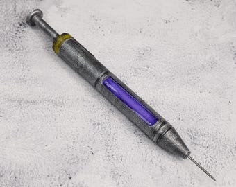 Fallout Med-X Prop Replica | Med-X Syringe Cosplay Accessory | 3D Printed & Hand Painted Collectible