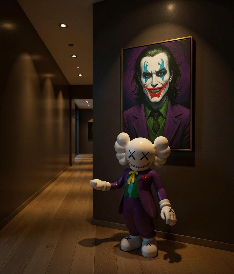 Joker Inspired Caws Style Sculpture – Pop Art Decorative Collectible ...