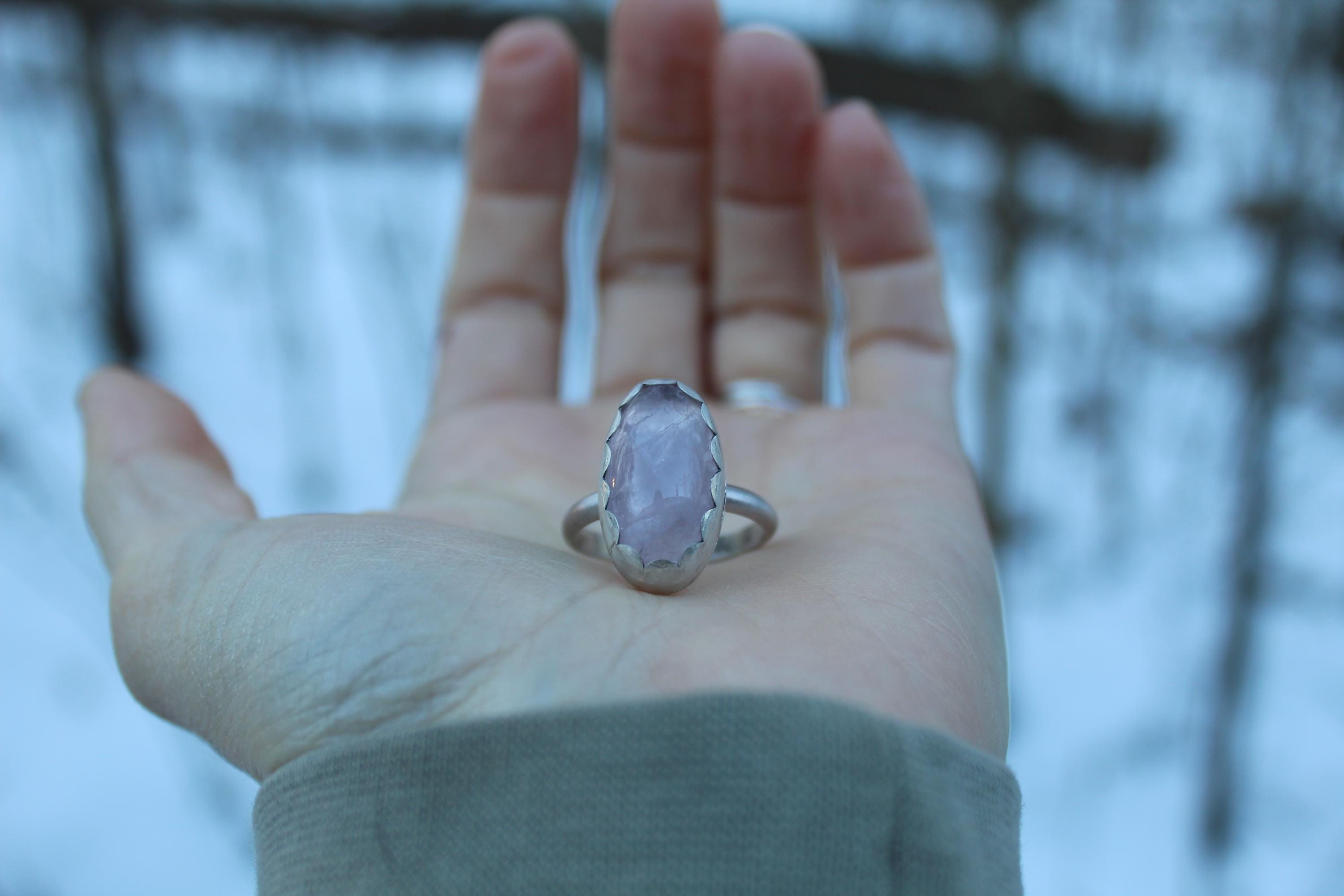 Love Ring // Rose Quartz and Sterling  Silver // Hand Crafted // Artisan // Eco Friendly // A Little Love Collection