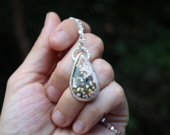 Druzy Cave // Ocean Jasper Pendant Necklace // Sterling Silver // Hand Crafted // Artisan // Eco Friendly