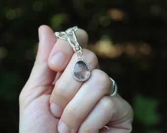 Smoke //  Sterling Silver Smoky Quartz Charm Bracelet// Hand Crafted // Artisan // Eco Friendly