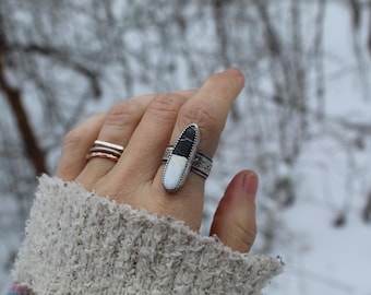 Winterborn // White Buffalo and Sterling Silver Ring // Hand Crafted // Artisan // Eco Friendly // The Winter Fantasy Collection