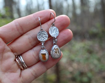 FoxFire // Fire Opal Earrings in Sterling Silver // Hand Crafted // Artisan // Eco Friendly // The Magic of Roots Collection