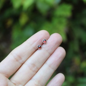 Apple Orchard Studs // Garnet and Sterling Silver // Hand Crafted // Artisan // Eco Friendly // The Arrival of Fall Collection image 5
