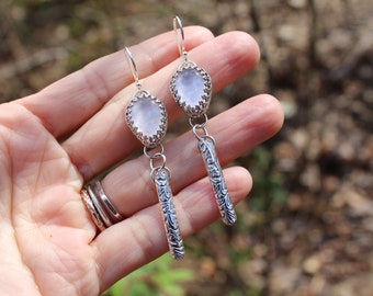 Adaline // Rose Quartz Earrings //  Sterling Silver // Hand Crafted // Artisan // Eco Friendly // Victorian Spring