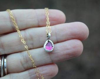 Ever Loving // Pink Tourmaline Sterling Silver & Gold Fill Necklace // Hand Crafted // Artisan // Eco Friendly