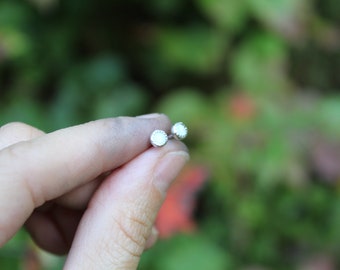 Autumn Dew Drops Studs // Cultured Opal and Sterling Silver // Hand Crafted // Artisan // Eco Friendly // The Harvest Collection