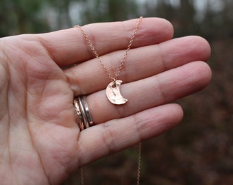 Little Rose Moon // 14kt Rose Gold Fill // Hand Crafted // Artisan // Eco Friendly