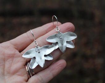 Kinetic Botanical Earrings //  Sterling Silver // Hand Crafted // Artisan // Eco Friendly