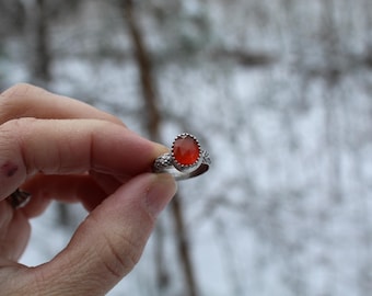 Siphon // Carnelian Ring Sterling  Silver // Hand Crafted // Artisan // Eco Friendly // The Winter Fantasy Collection