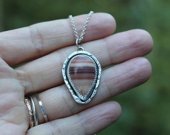 Autumn Sun Drop // Wave Jasper Sterling Silver Necklace // Hand Crafted // Artisan // Eco Friendly // Harvest Collection
