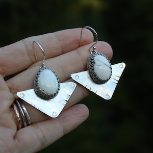Purity of Heart // White Buffalo Turquoise Earrings //  Sterling Silver // Hand Crafted // Artisan // Eco Friendly