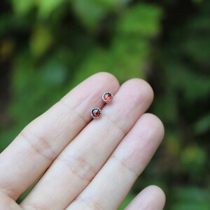 Apple Orchard Studs // Garnet and Sterling Silver // Hand Crafted // Artisan // Eco Friendly // The Arrival of Fall Collection image 2