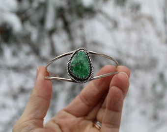 Wintergreen Cuff // Maw Sit Sit Jade and Sterling Silver // Hand Crafted // Artisan // Eco Friendly