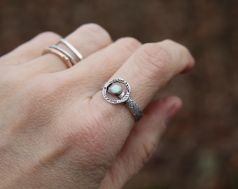 Mystic // Kyocera Opal Sterling Silver Ring // Hand Crafted // Artisan // Eco Friendly // Winter Starlight Collection