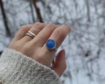Royal Sapphire II // Chalcedony Ring Sterling  Silver // Hand Crafted // Artisan // Eco Friendly // The Winter Fantasy Collection