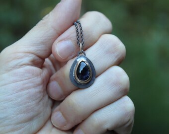 Iolite // 14kt Gold & Sterling Silver Necklace // Hand Crafted // Artisan // Eco Friendly // Harvest Collection