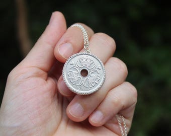 Crown // Coin Necklace // Sterling Silver // Hand Crafted // Artisan // Eco Friendly
